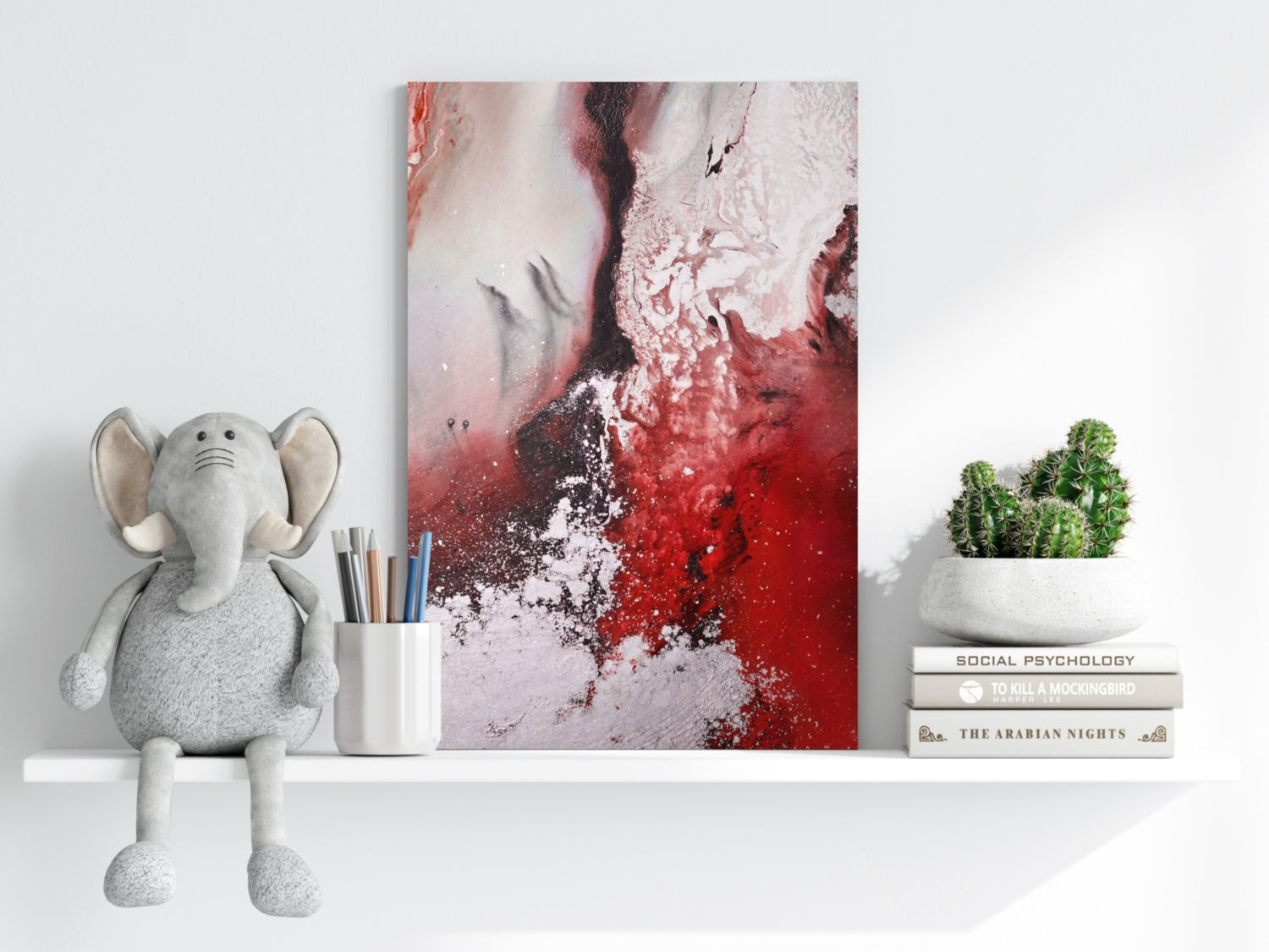 Abstract Paint Red V2 Aluminum Print