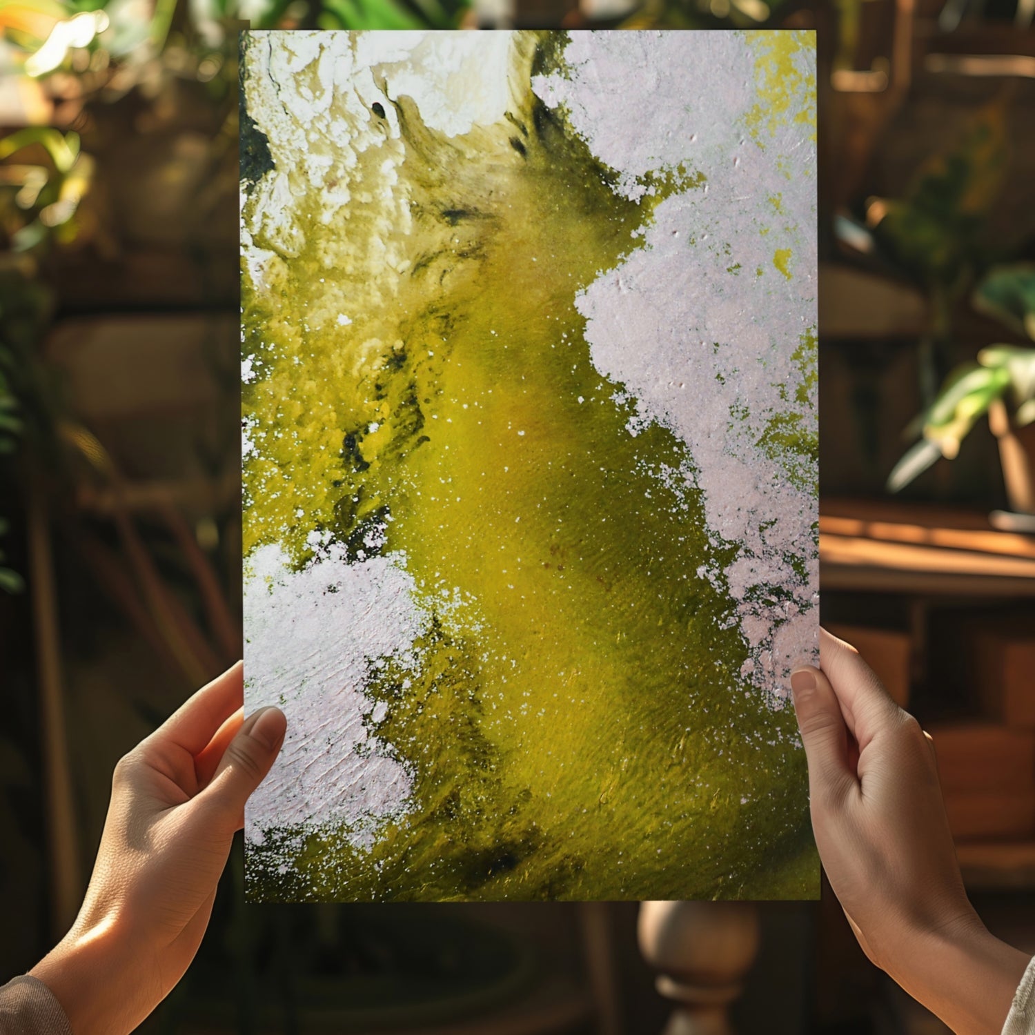 Abstract Paint Yellow V1 Aluminum Print