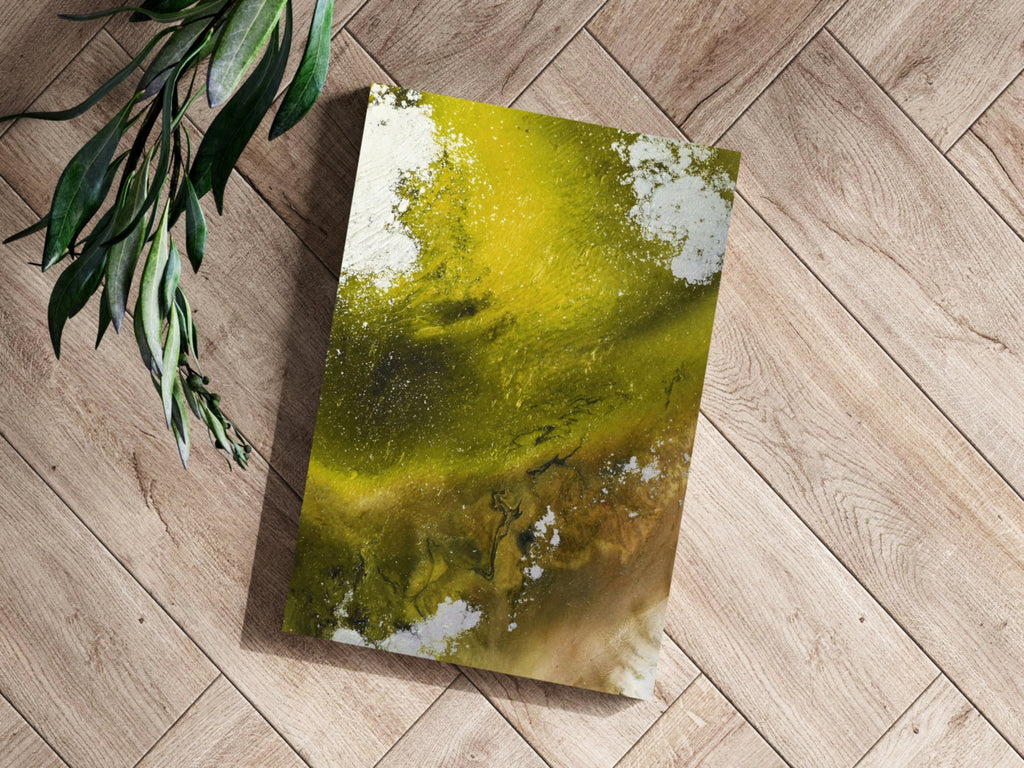Abstract Paint Yellow V3 Aluminum Print