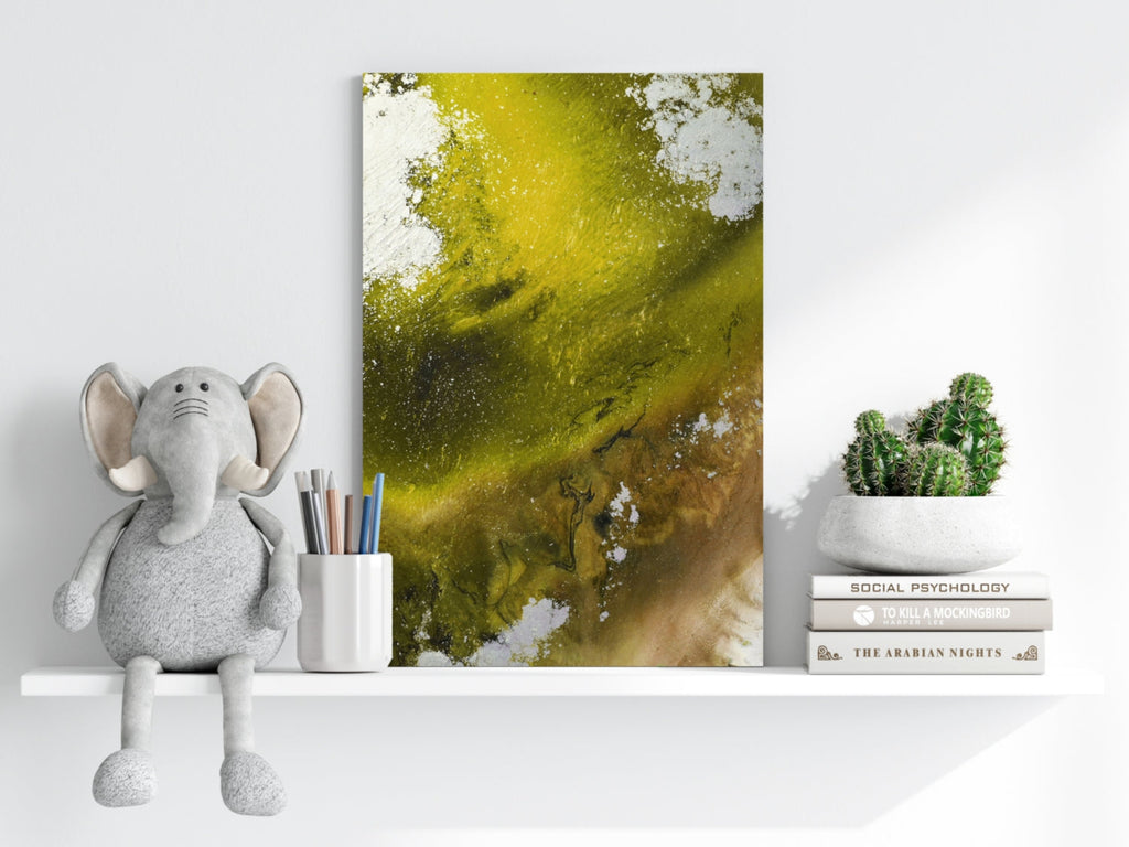 Abstract Paint Yellow V3 Aluminum Print