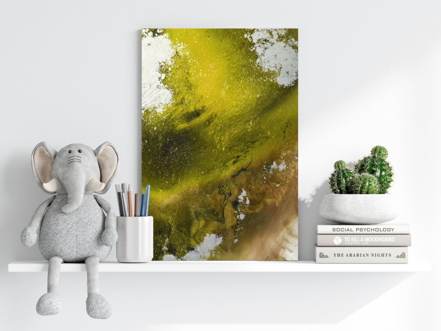 Abstract Paint Yellow V3 Aluminum Print
