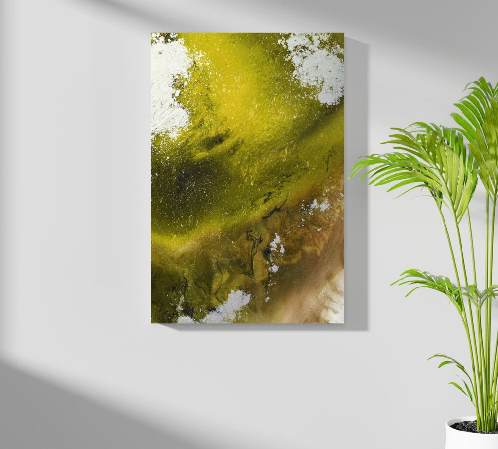 Abstract Paint Yellow V3 Aluminum Print