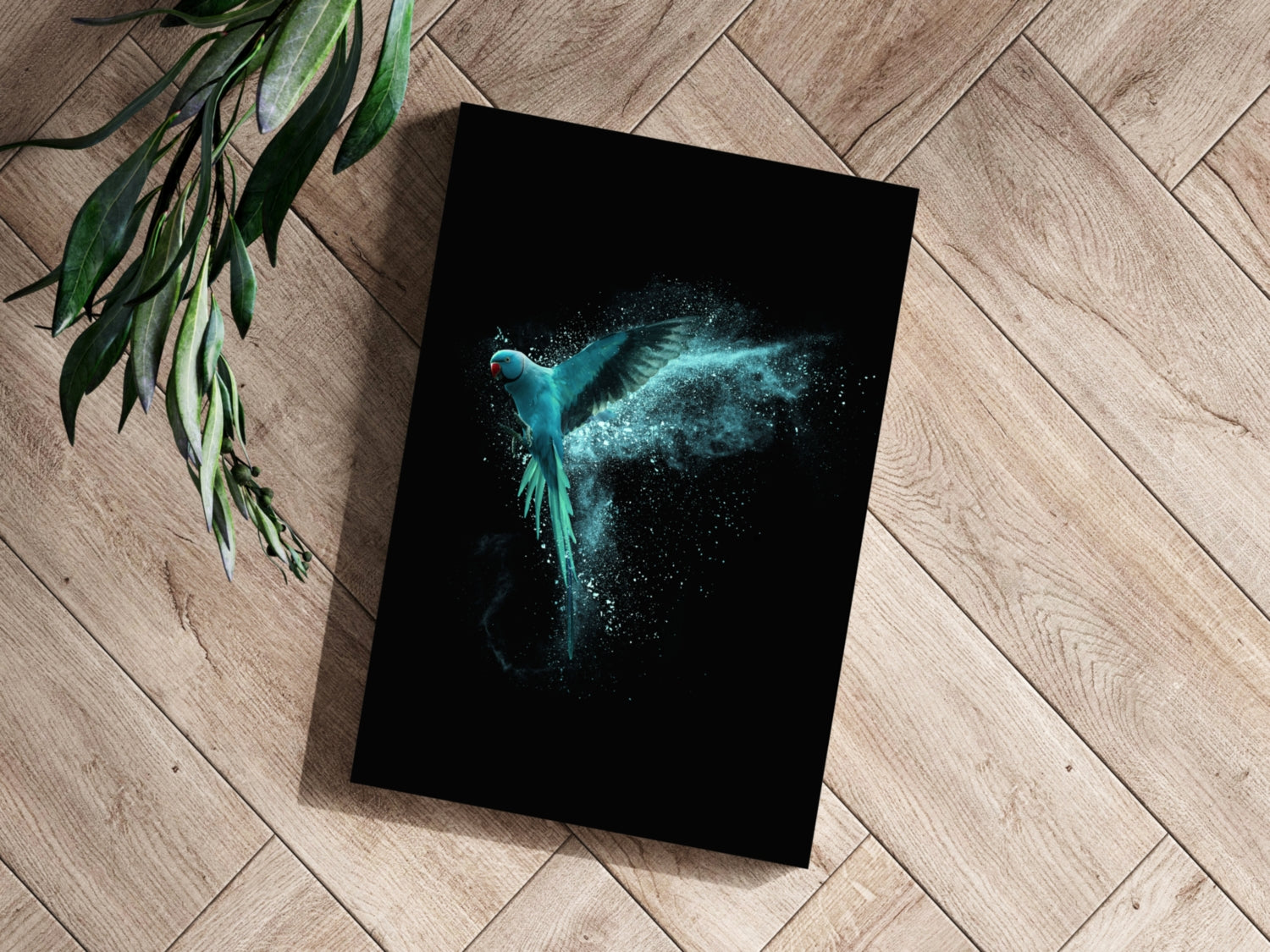 Teal Parrot Aluminum Print