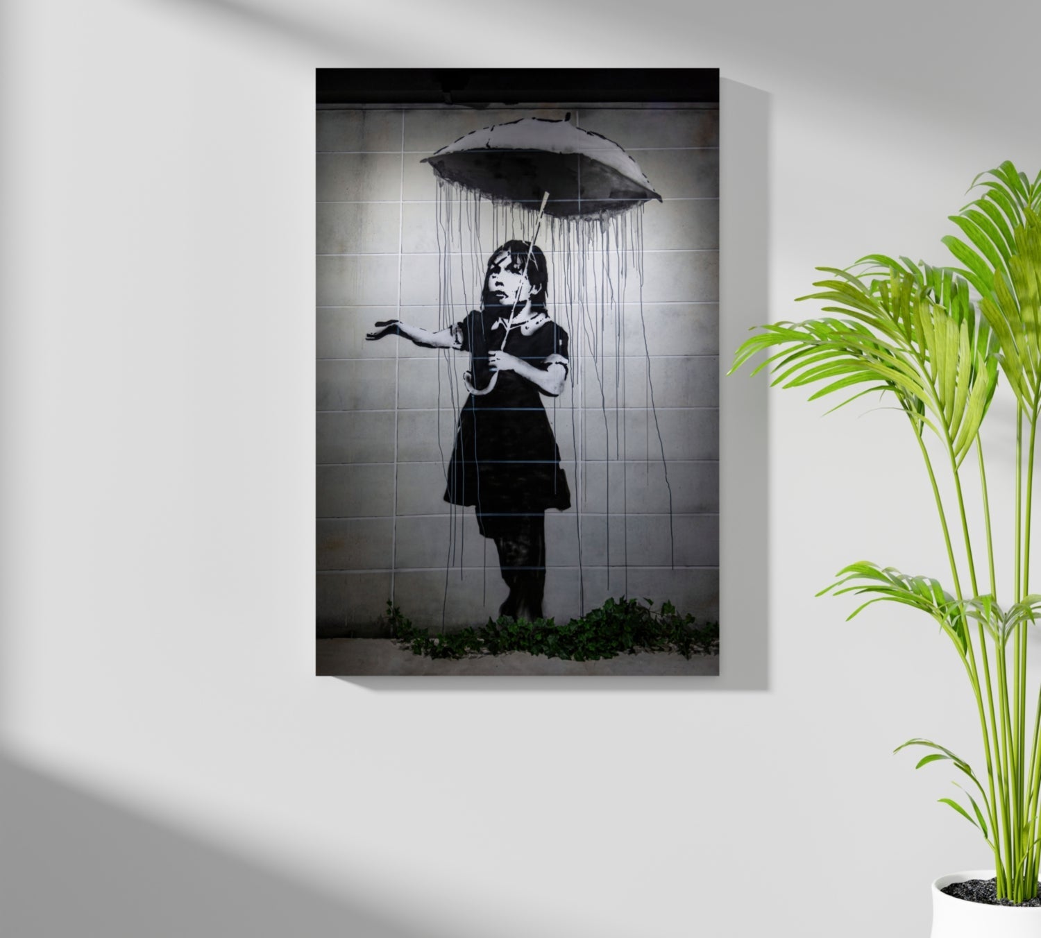 Banksy Style Rain Aluminum Print