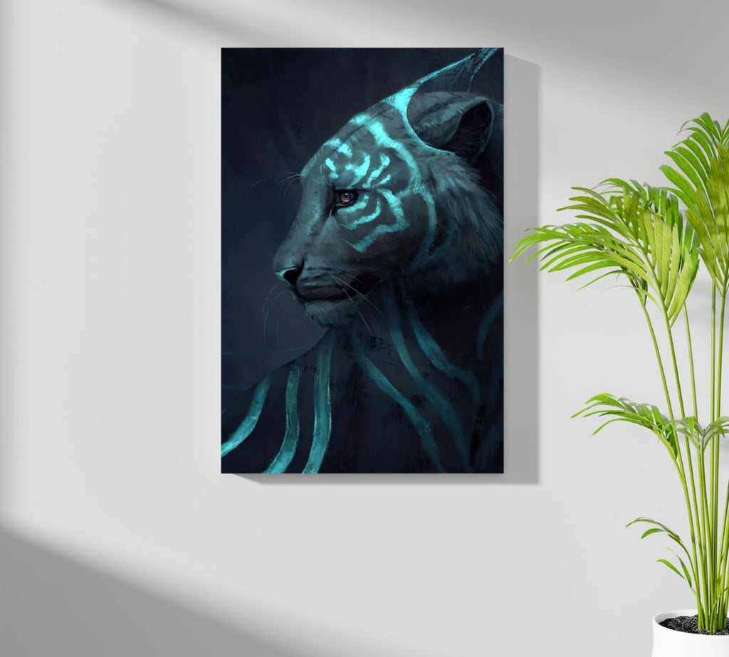 Futuristic Tiger Aluminum Print
