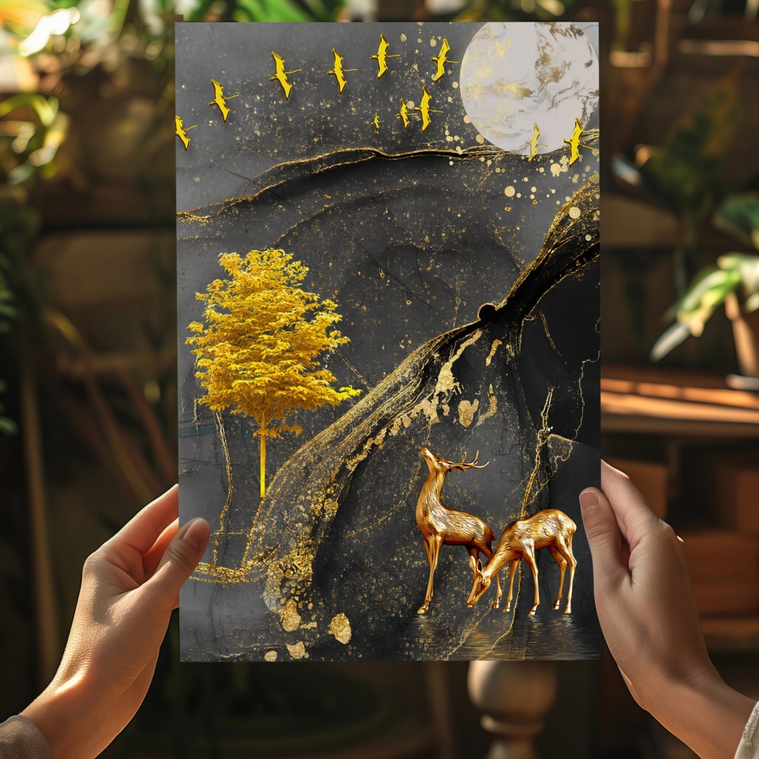Abstract Deers Aluminum Print
