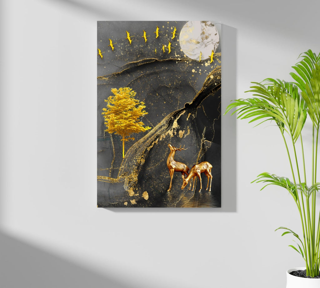 Abstract Deers Aluminum Print