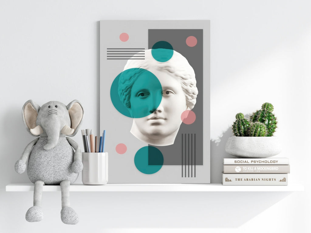 Contemporary Art Statue Head Aluminum Print