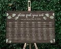 Brown Floral Wedding Seating Chart