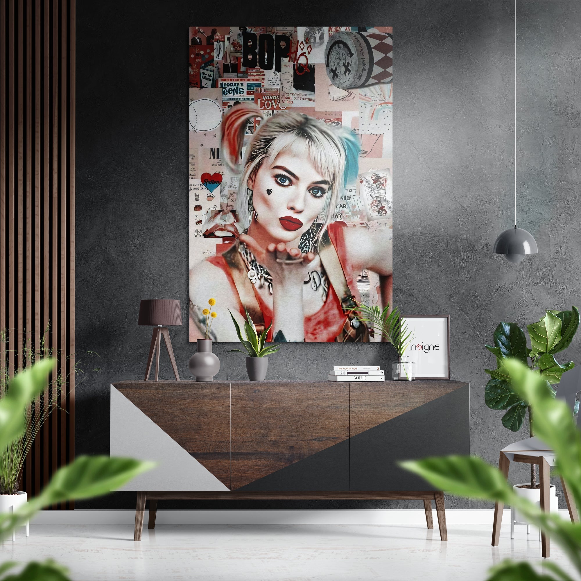 Harley Quinn Brushed Aluminium Dibond Wall Art