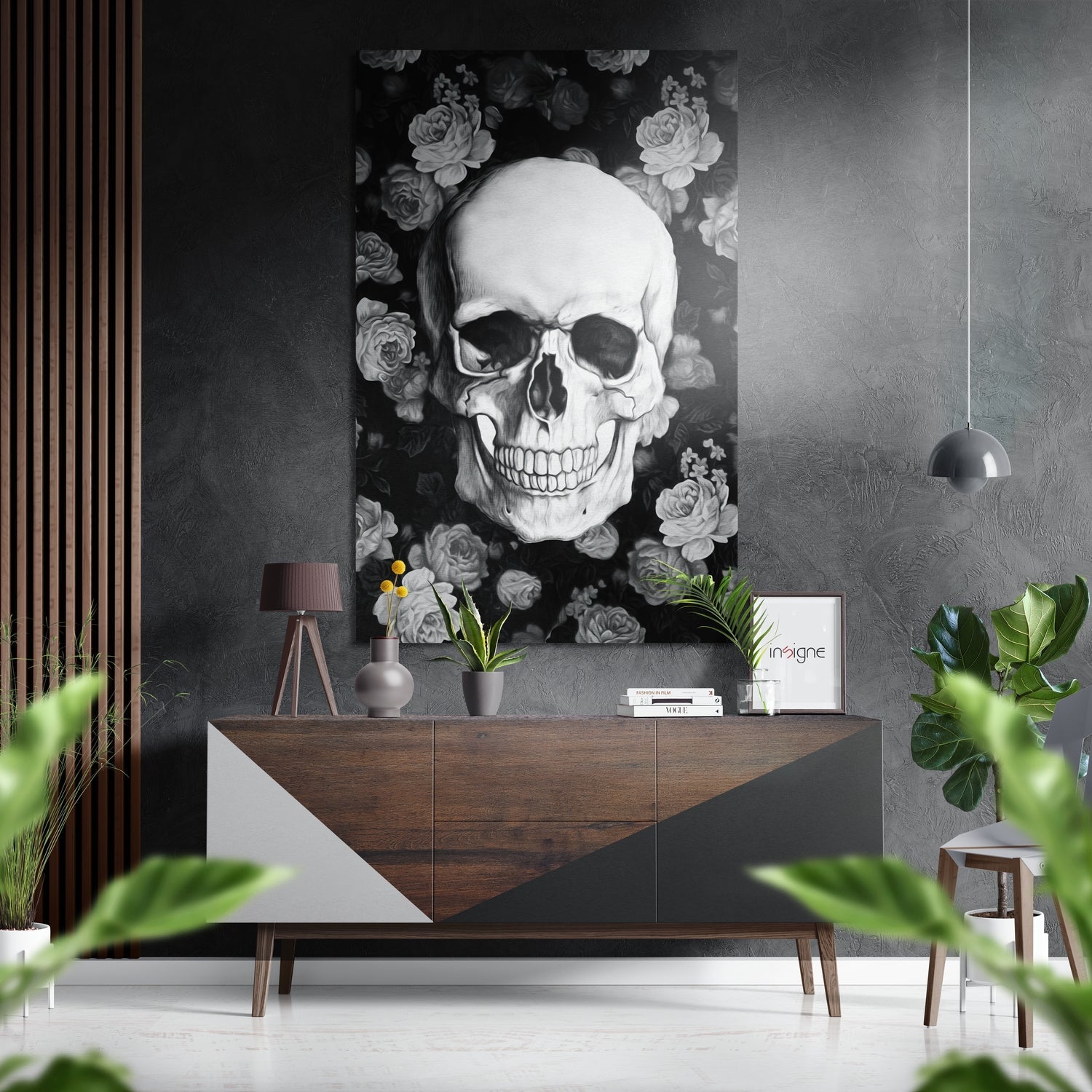 Skull Brushed Aluminium Dibond Wall Art