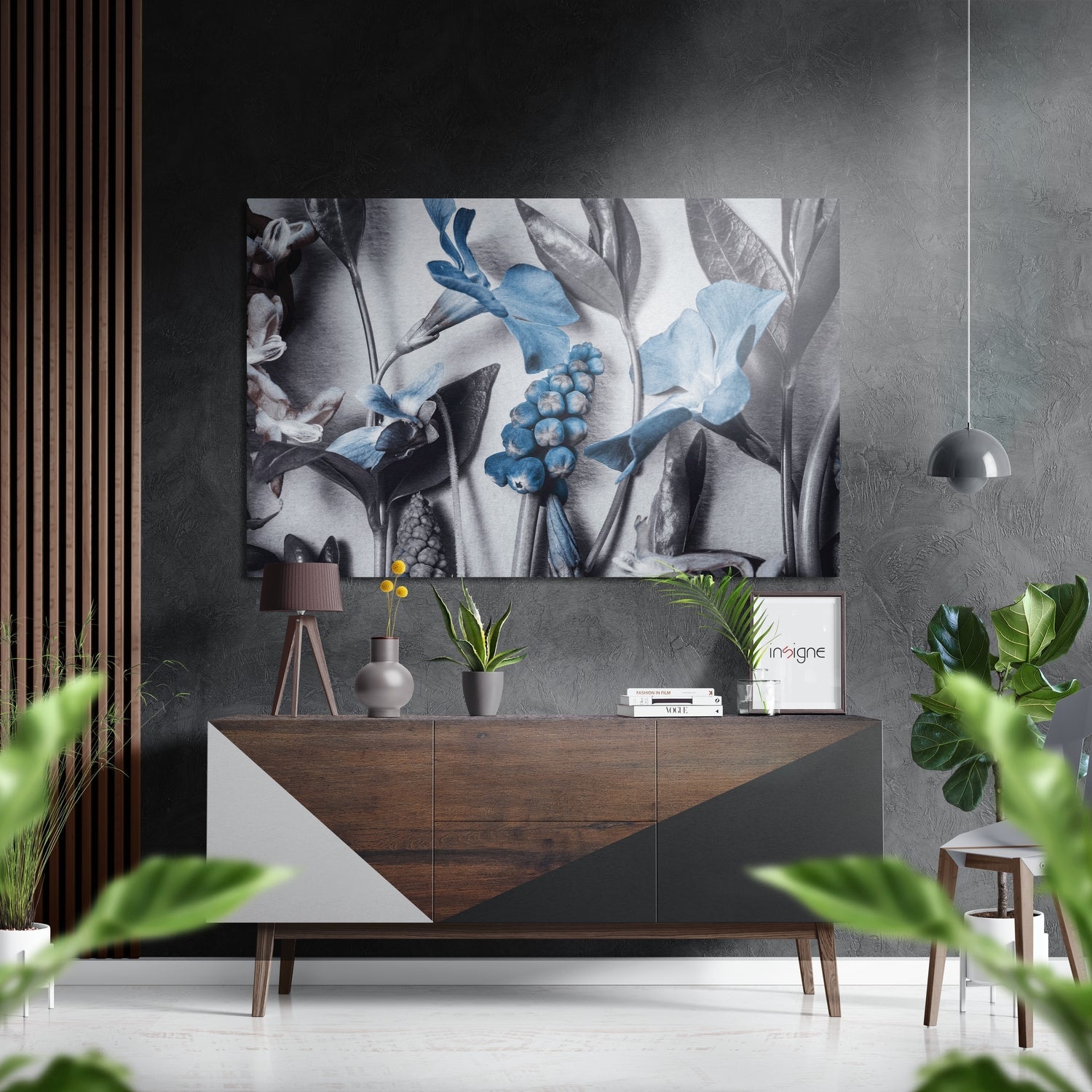 Flowers Brushed Aluminium Dibond Wall Art