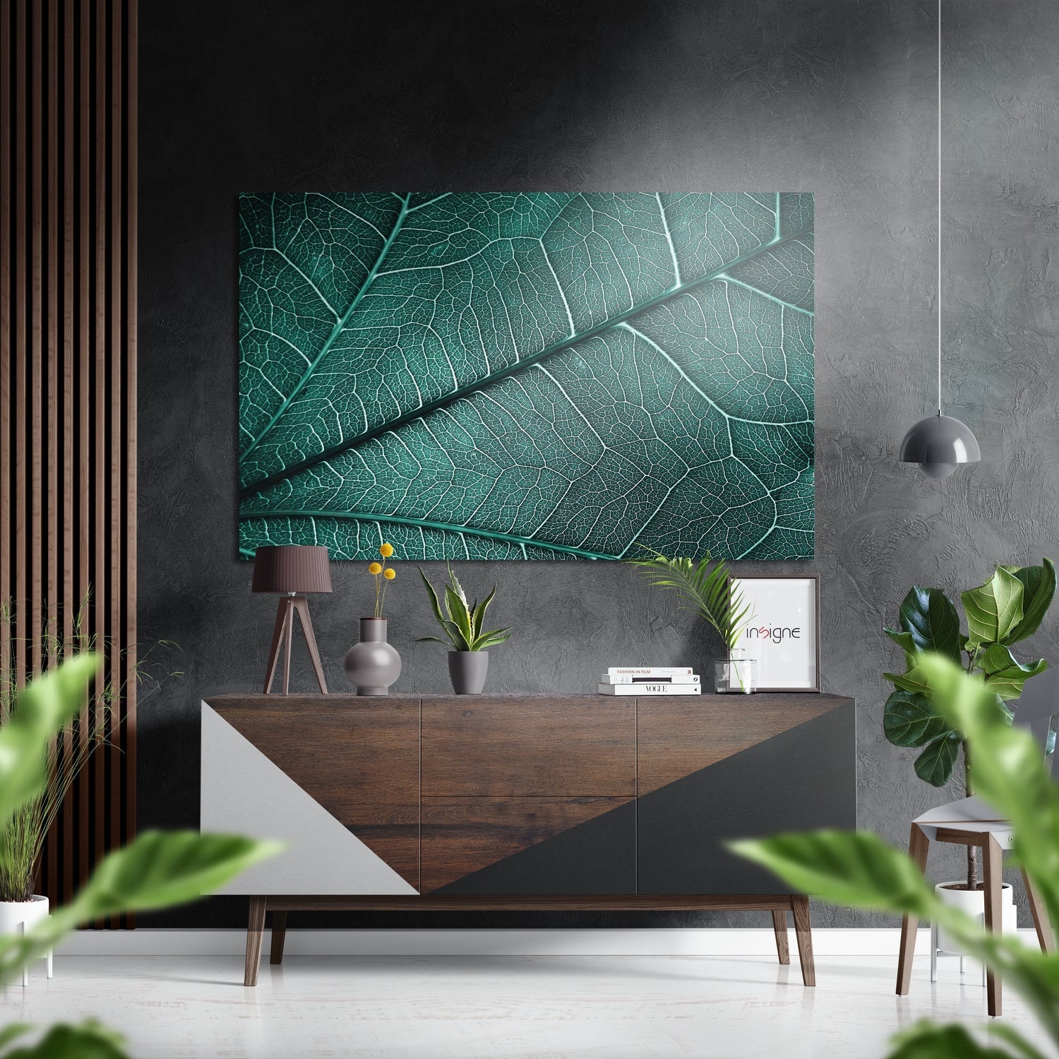 Leaf Brushed Aluminium Dibond Wall Art