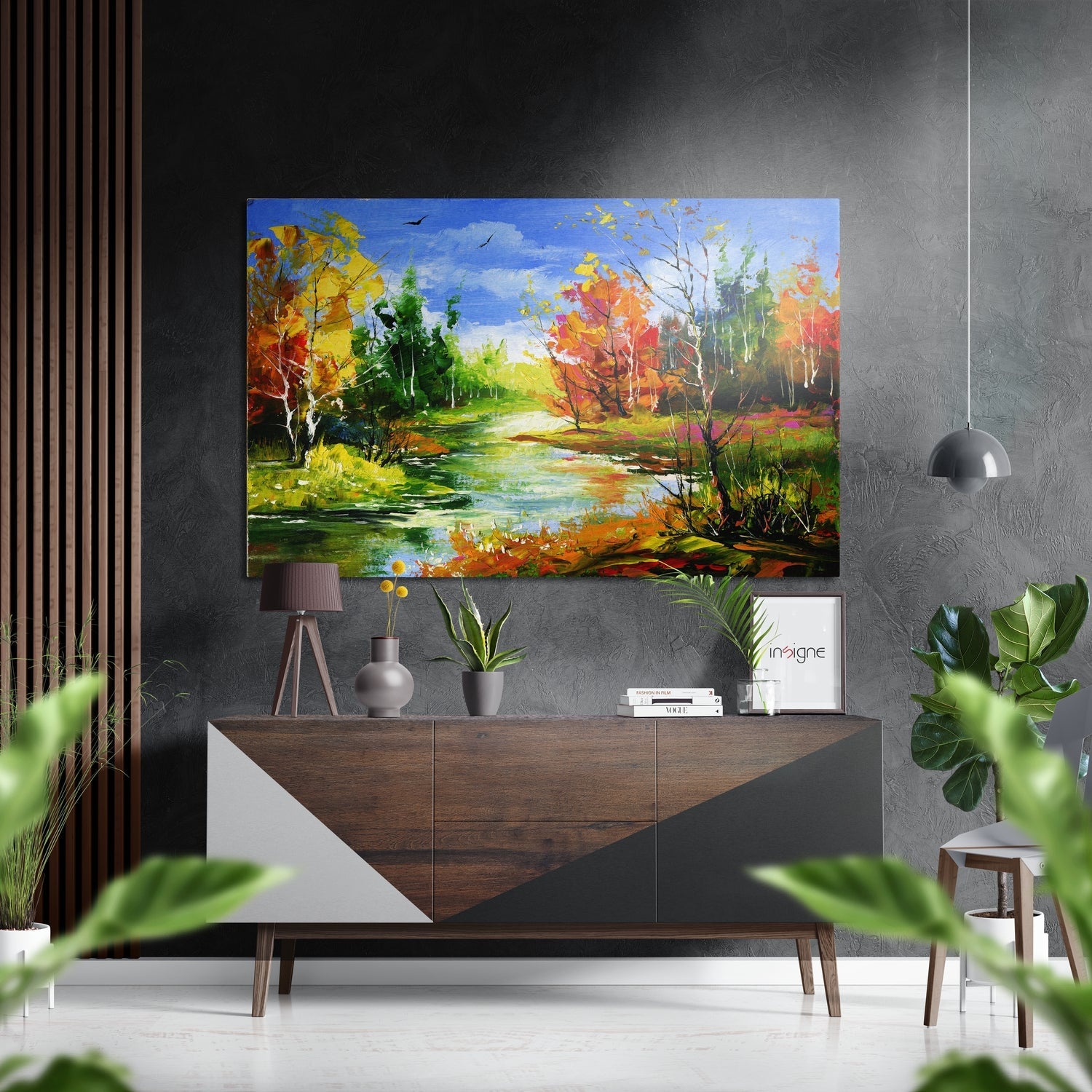 Lake View Brushed Aluminium Dibond Wall Art