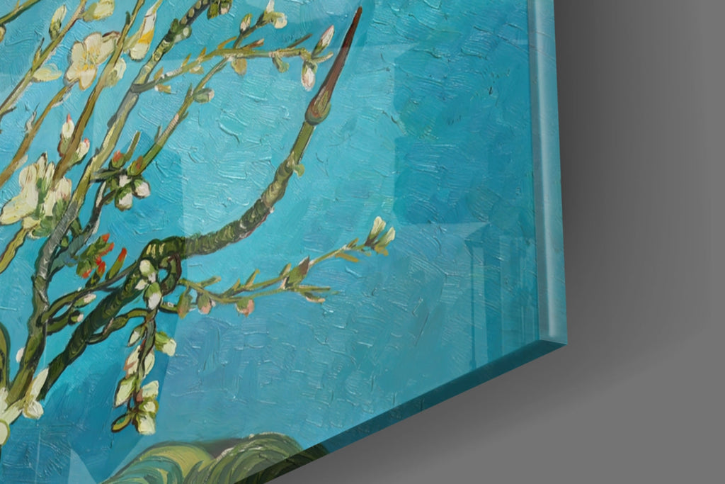 White Flowers Glass Wall Art
