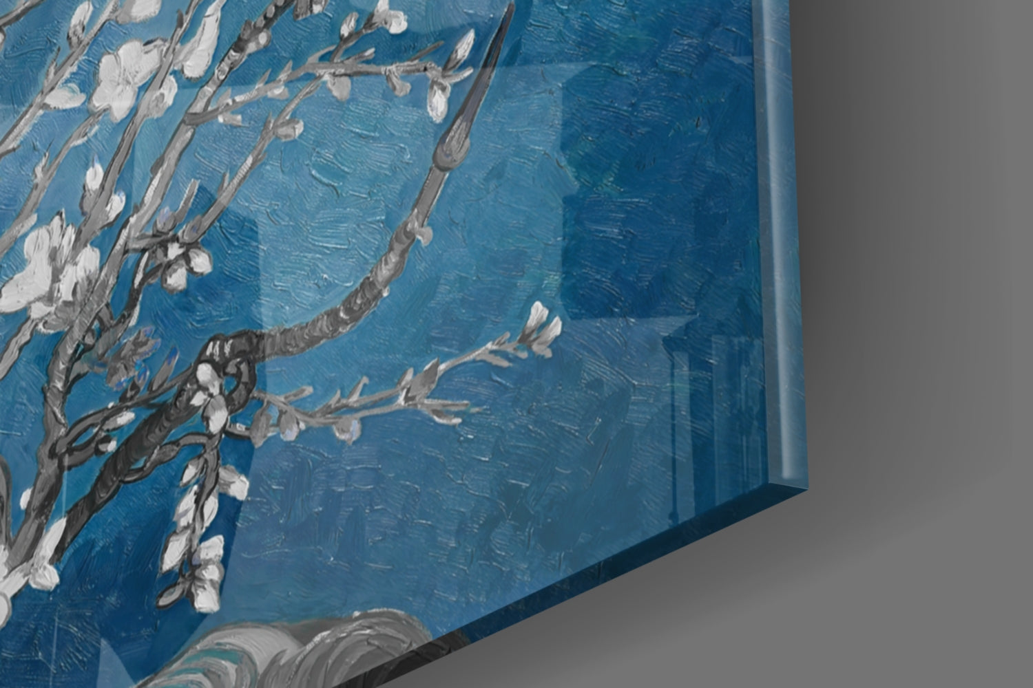 White Flowers Glass Wall Art