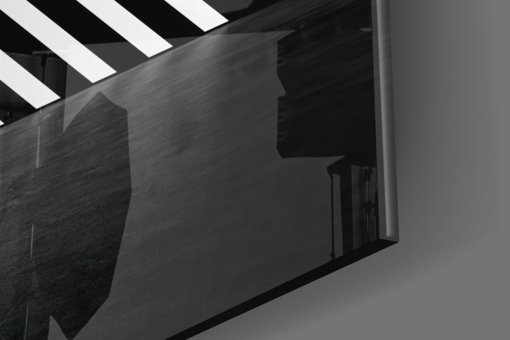 Neon Triangle Glass Wall Art