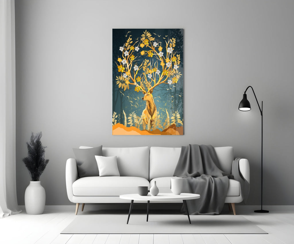 Deer Glass Wall Art