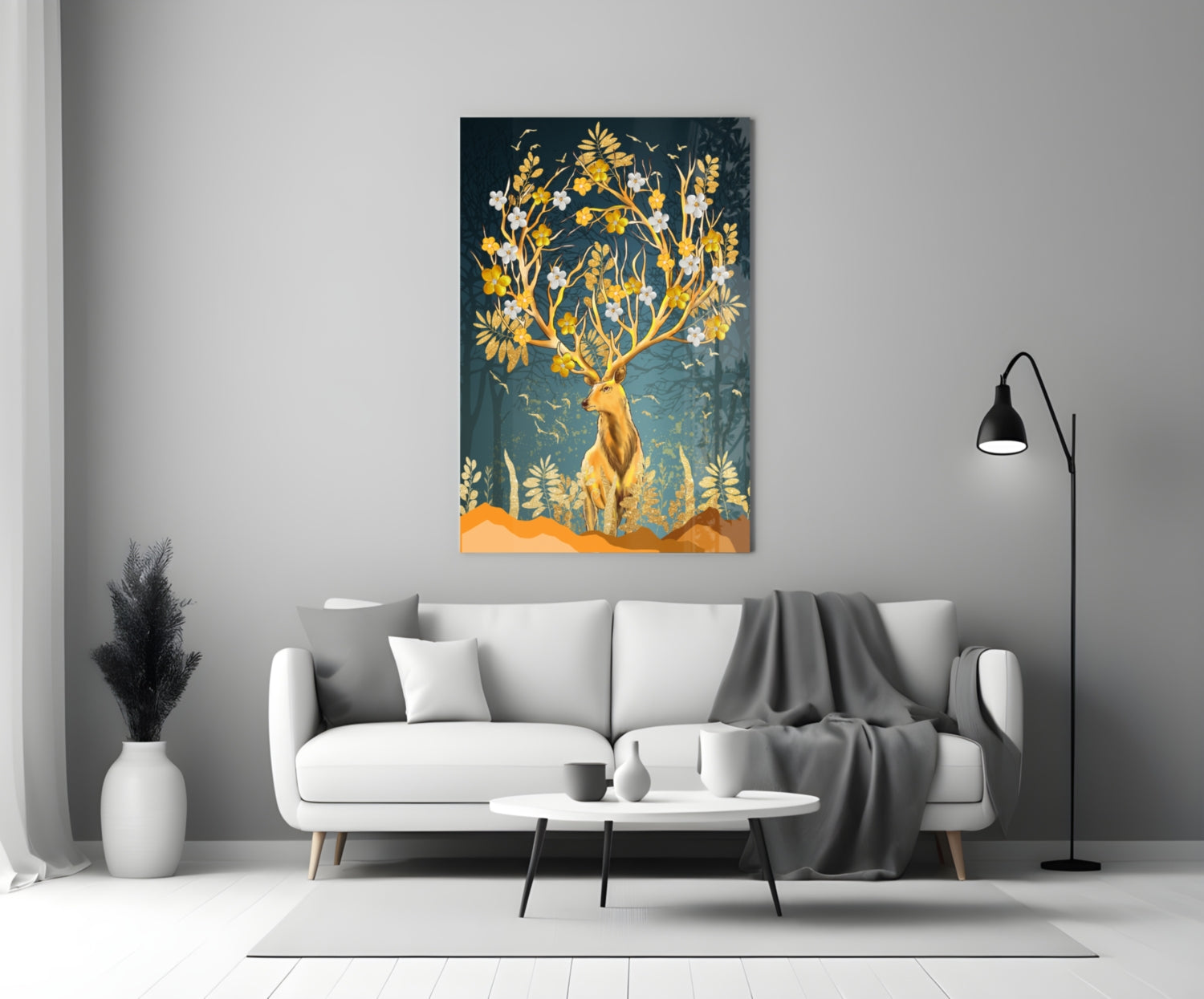Deer Glass Wall Art