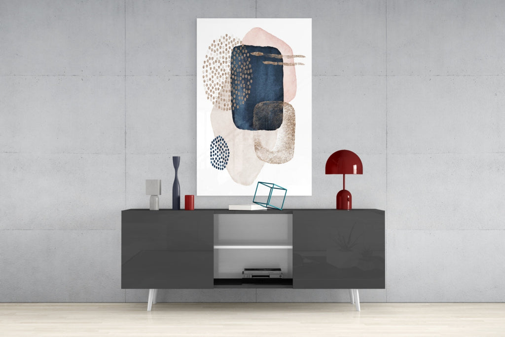 Abstract Shapes Glass Wall Art
