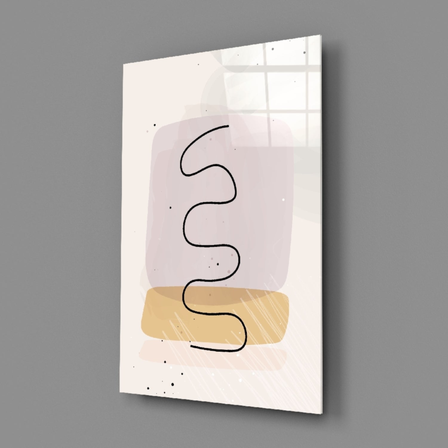 Abstract Shapes Glass Wall Art