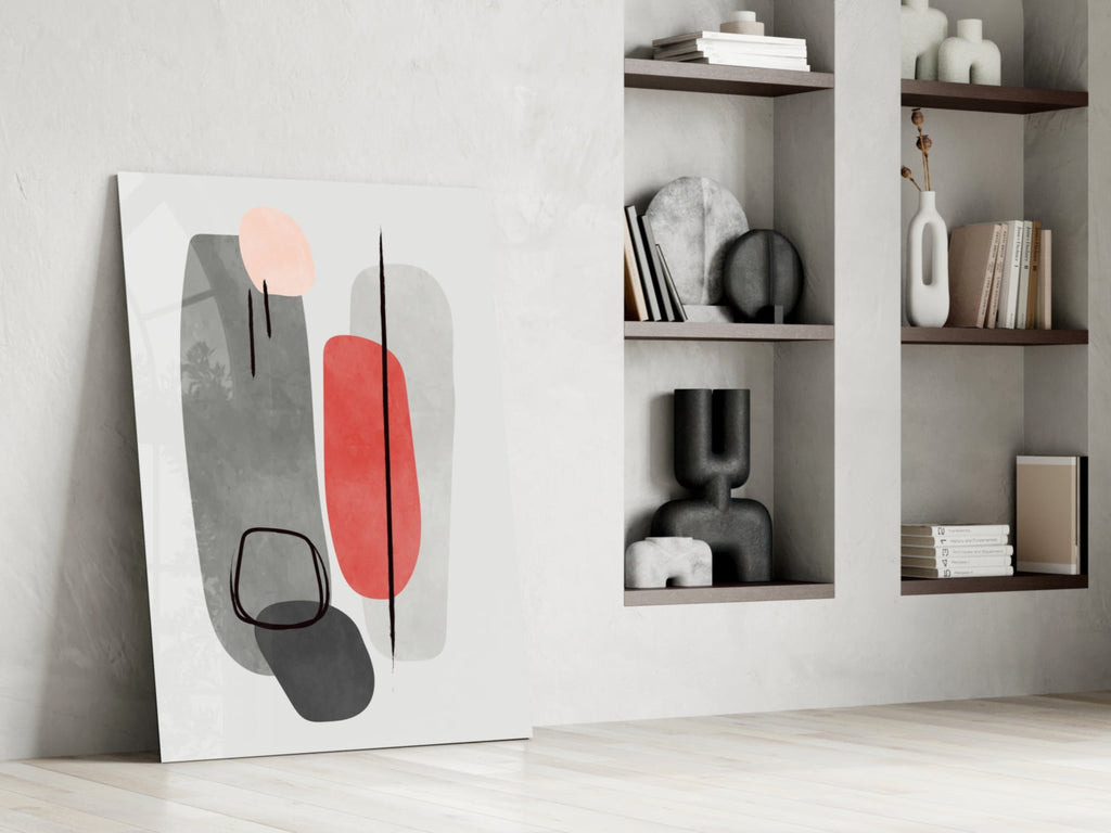 Abstract Shapes Glass Wall Art