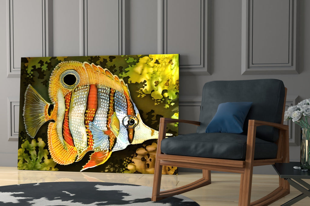 Orange Fish Glass Wall Art