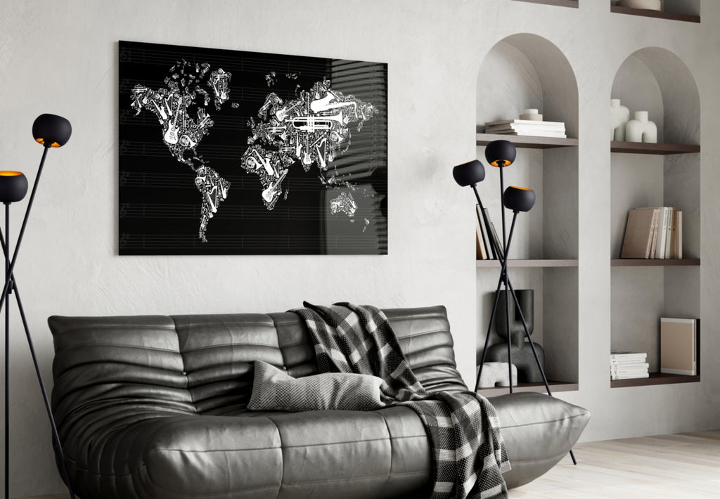 World of Music Glass Wall Art