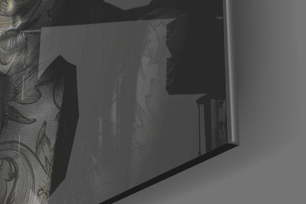 Tattooed Woman Glass Wall Art
