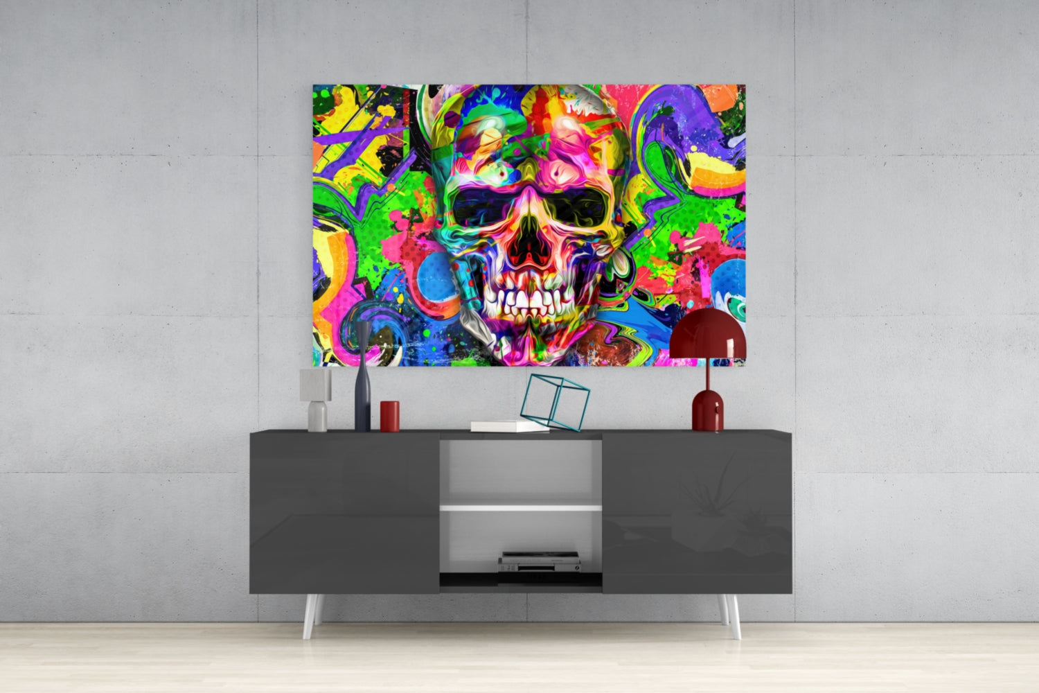 Skull Glass Wall Art