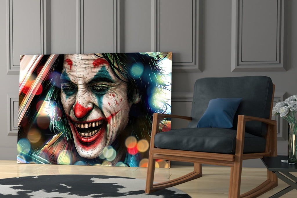 Joker’s Laugh Glass Wall Art