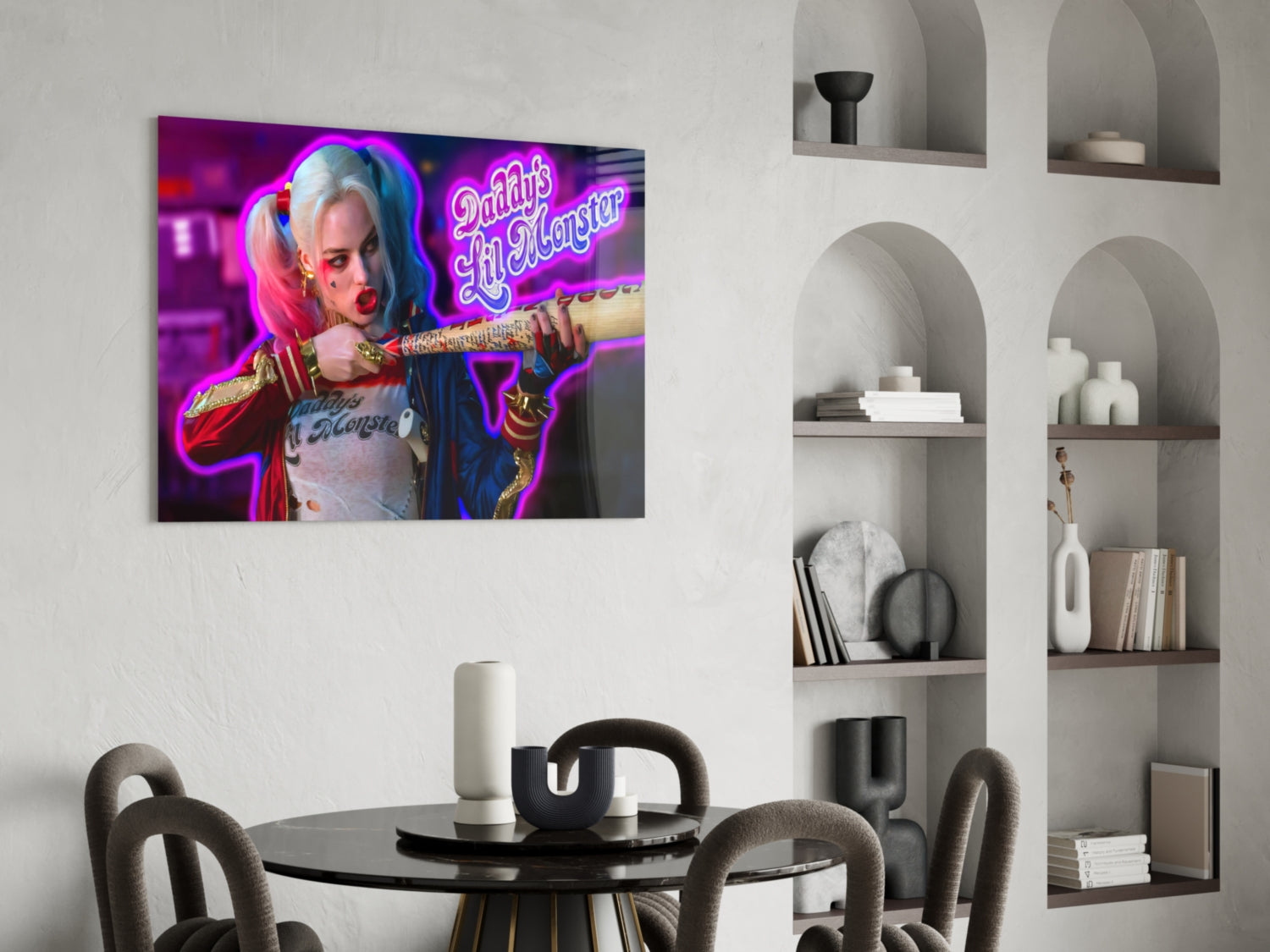 Harley Quinn Glass Wall Art