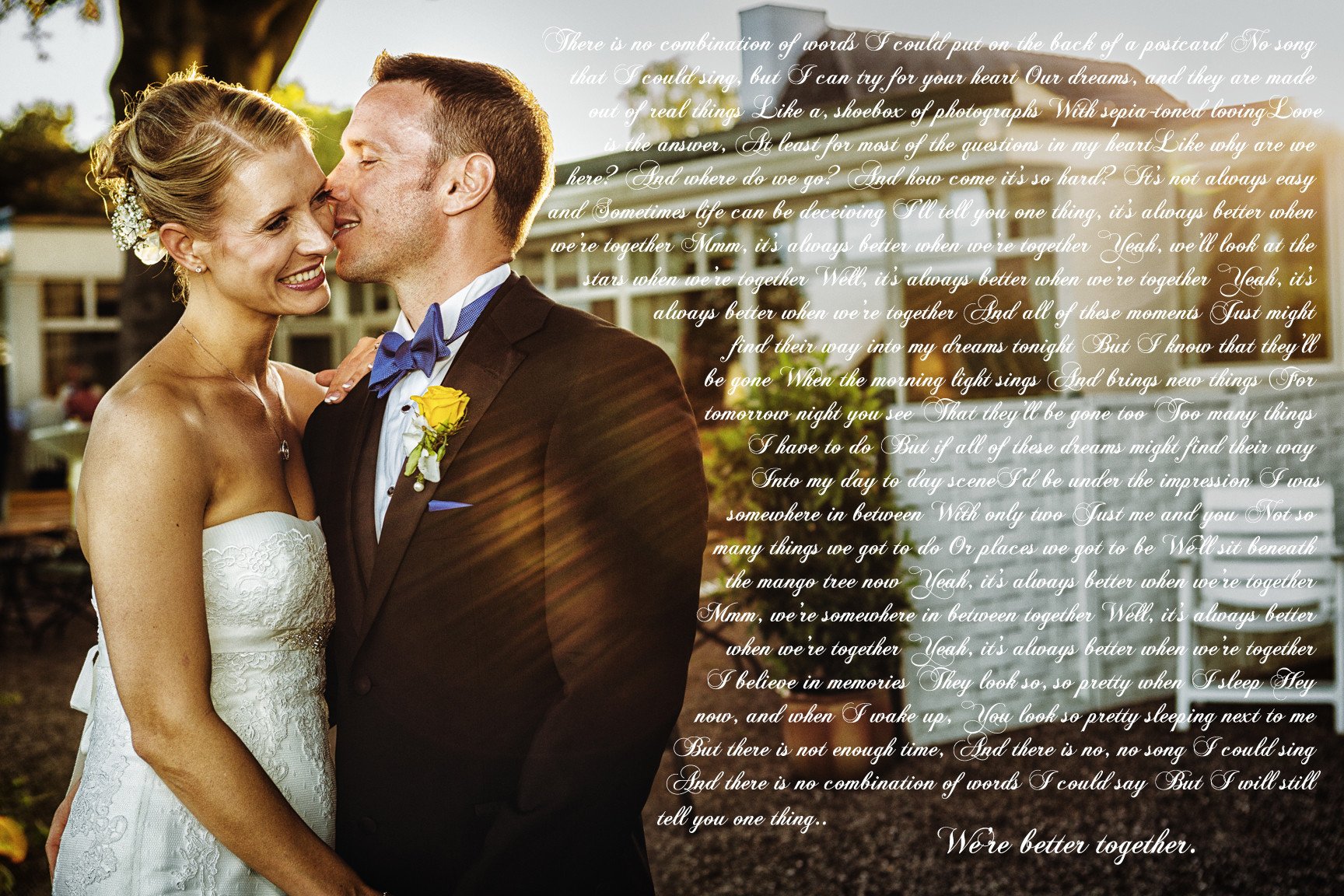 First Wedding Anniversary Gift - Your Wedding Vows On Canvas