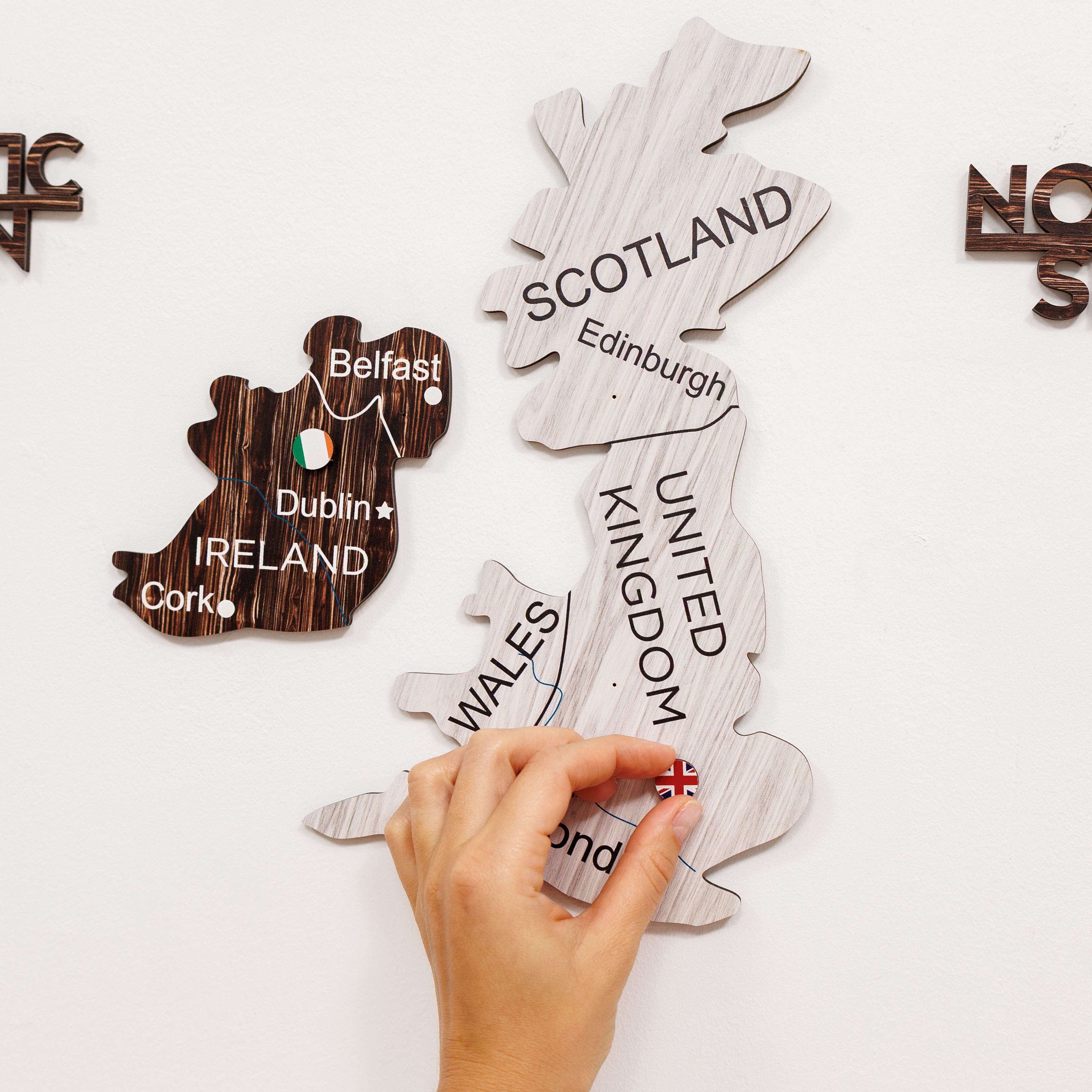 3D Europe Wooden Map Cappuccino