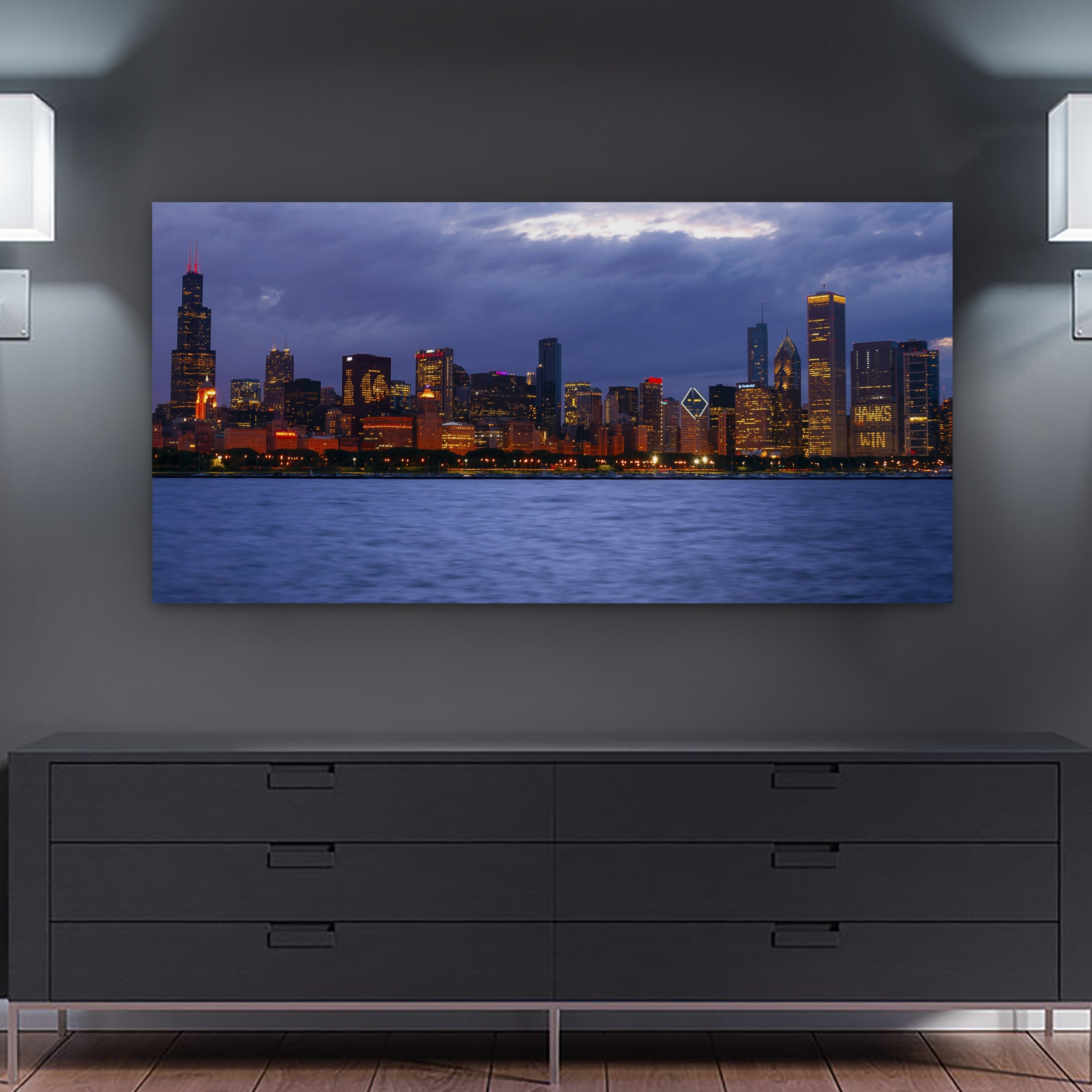 Chicago Skyline Canvas Art - Hockey