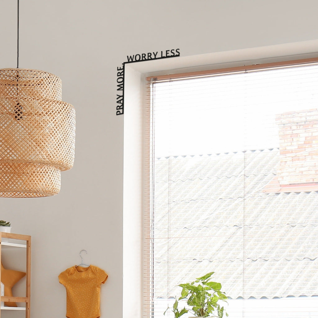 Wooden Corner Quote – Pray More, Worry Less