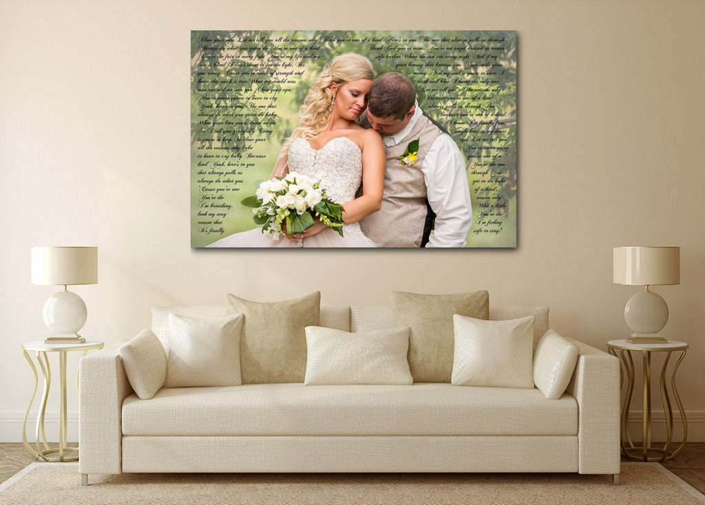 First Wedding Anniversary Gift - Your Wedding Vows On Canvas