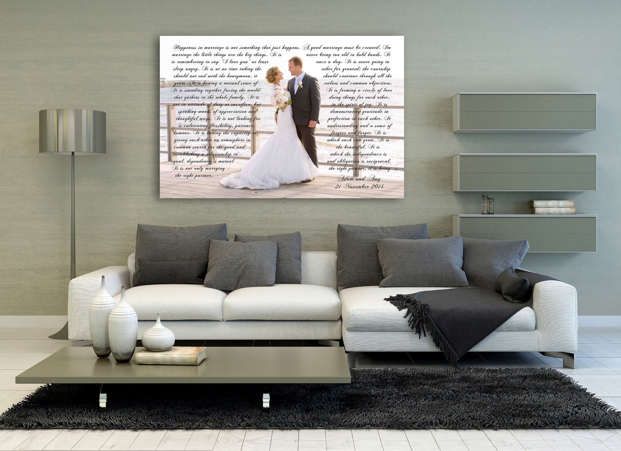 First Wedding Anniversary Gift - Your Wedding Vows On Canvas