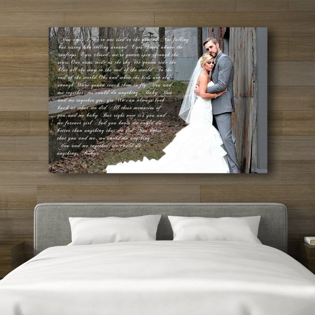 First Wedding Anniversary Gift - Your Wedding Vows On Canvas