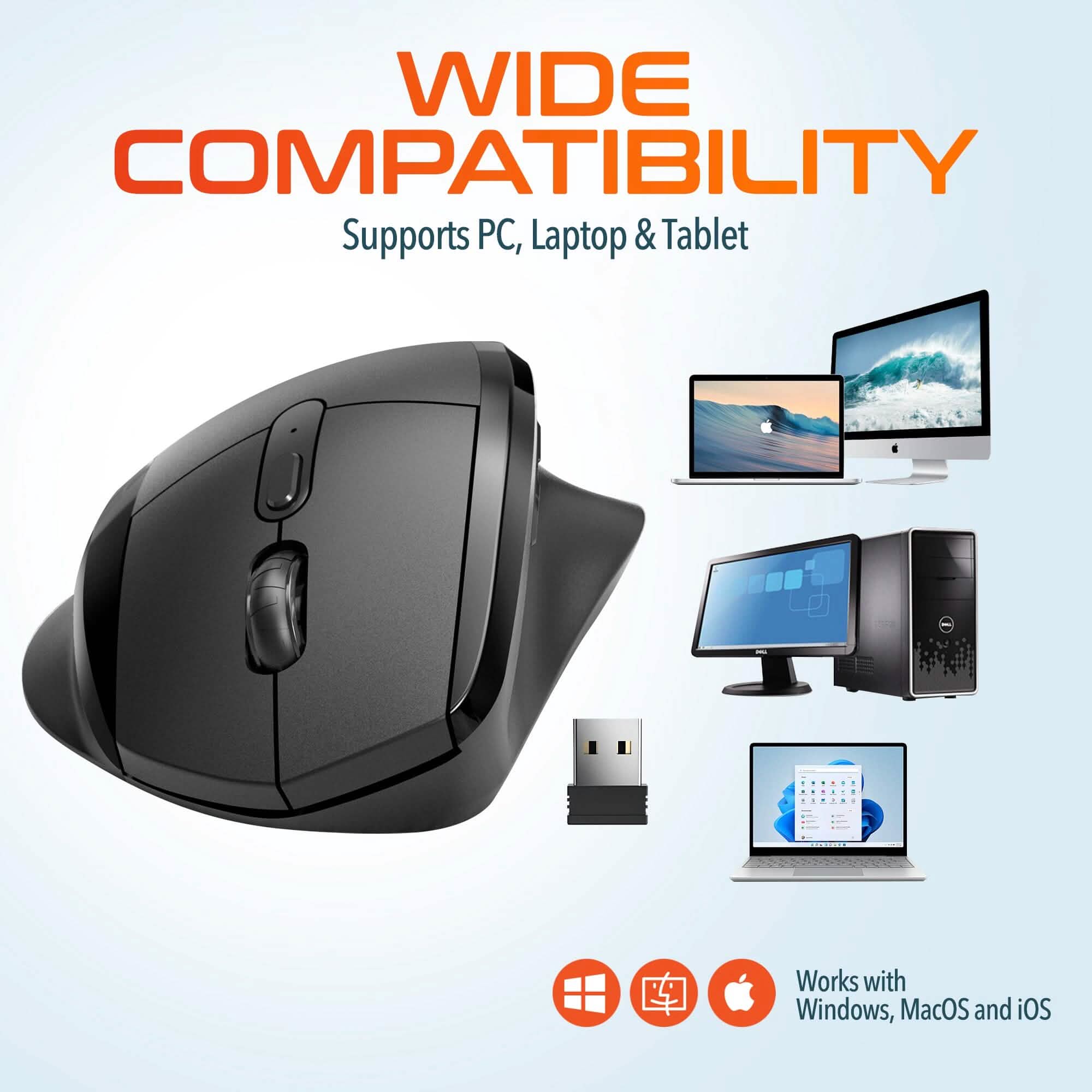Delton S30 Ergonomic 2.4G Wireless Mouse Optical Computer Pointing Device