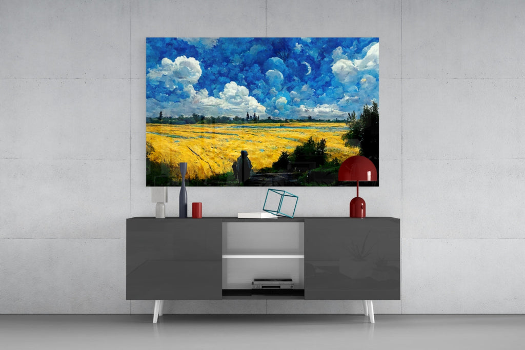 Cloudy Day Glass Glass Art  || Designer Collection
