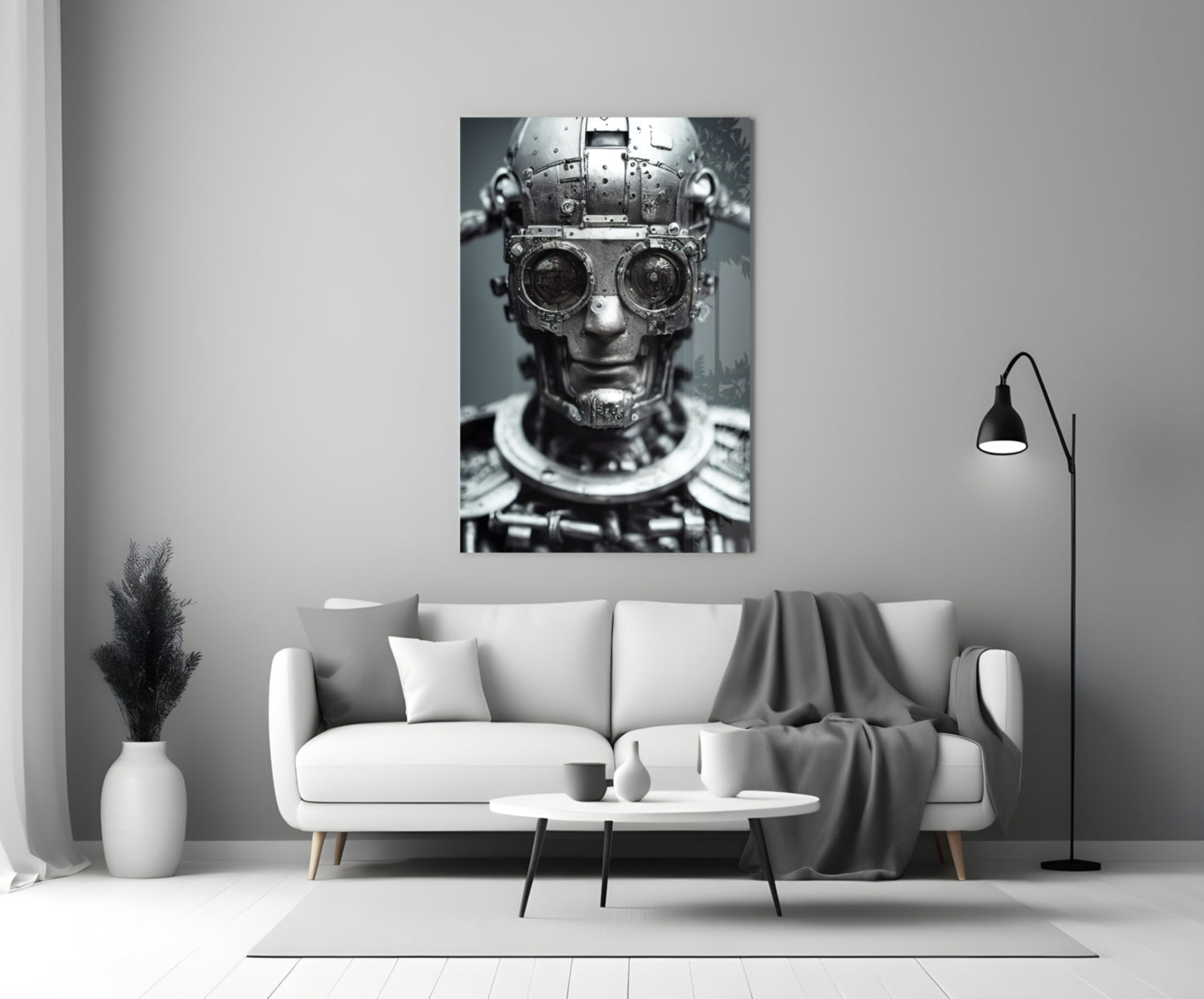 Humachine" Glass Wall Art  || Designer Collection