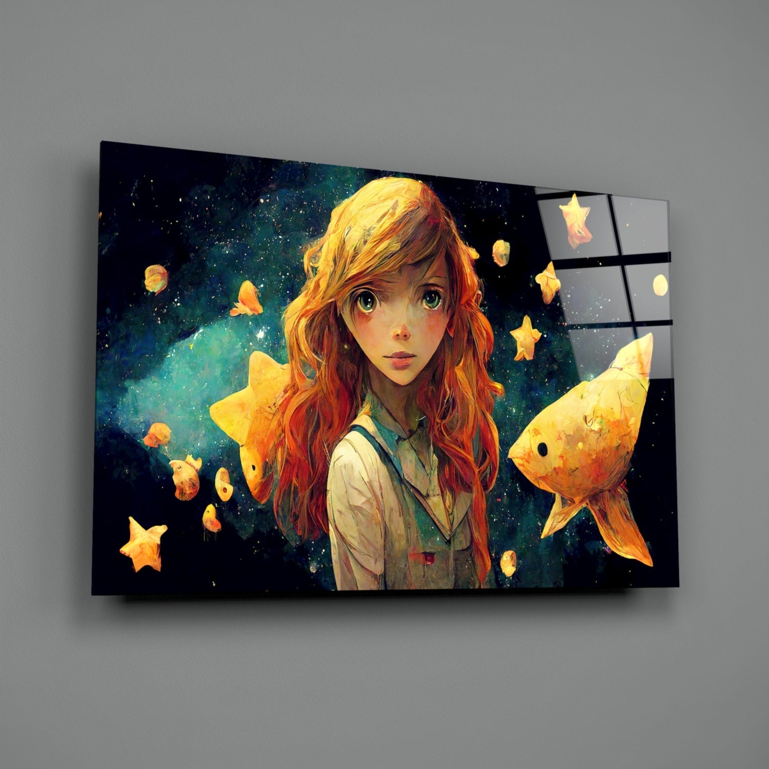 Space Aquarium Glass Wall Art  || Designer Collection