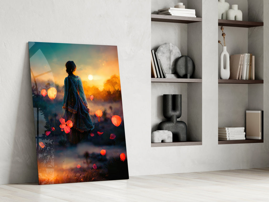 Towards Sunset Glass Wall Art || Designer Collection