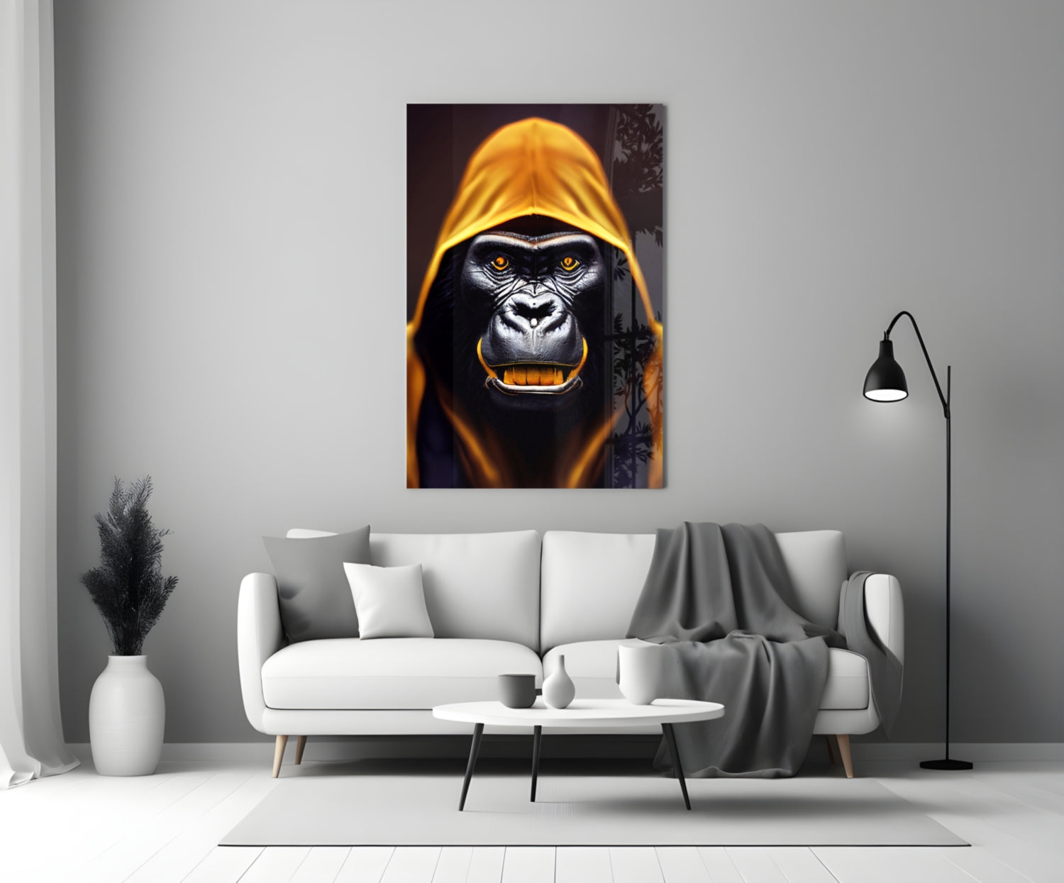 Angry Smile Glass Wall Art  || Designer Collection