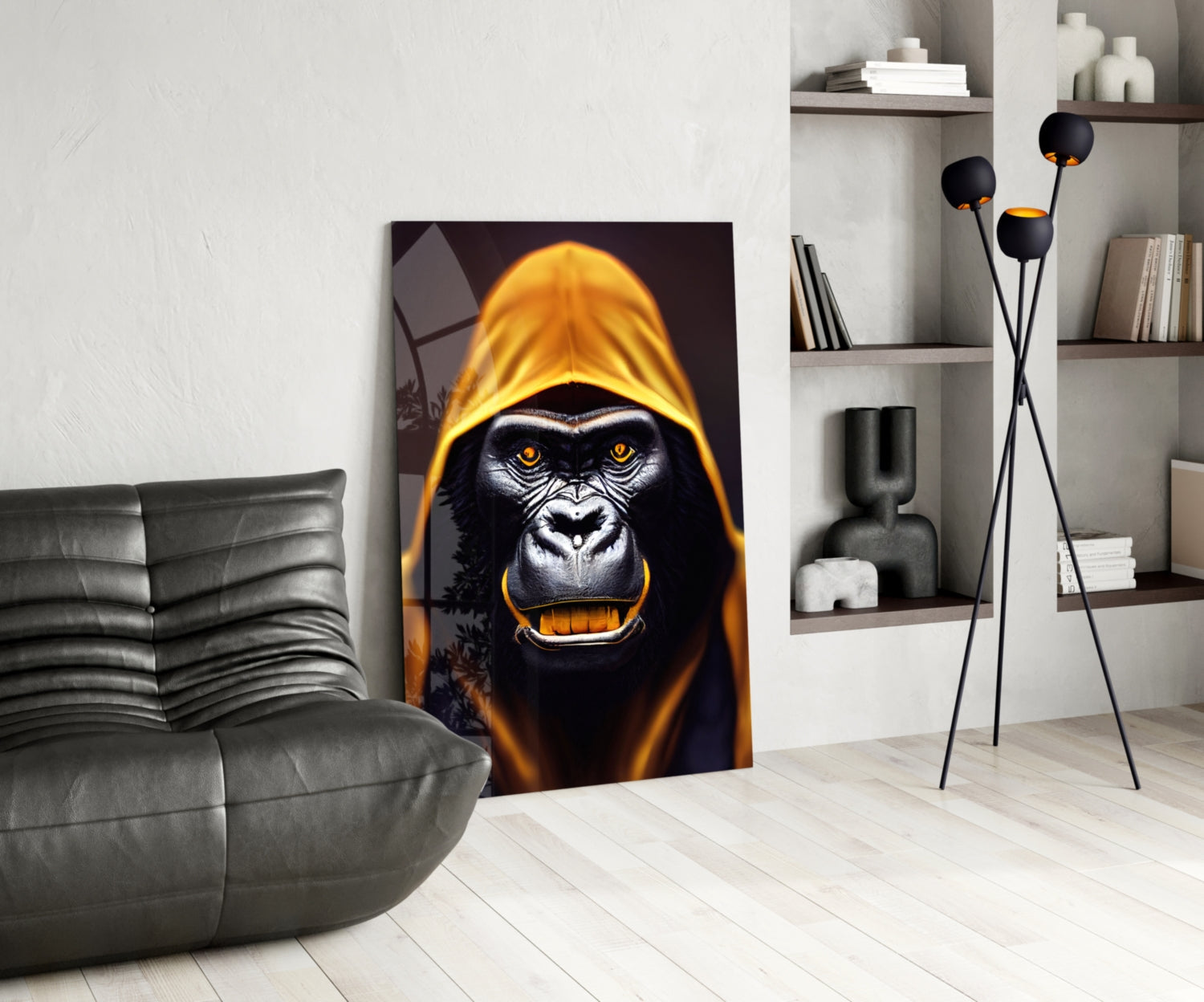 Angry Smile Glass Wall Art  || Designer Collection