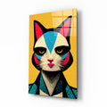 The Cat Glass Wall Art || Designer Collection