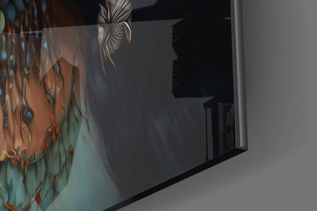 Princess of Flowers Glass Wall Art  || Designer Collection