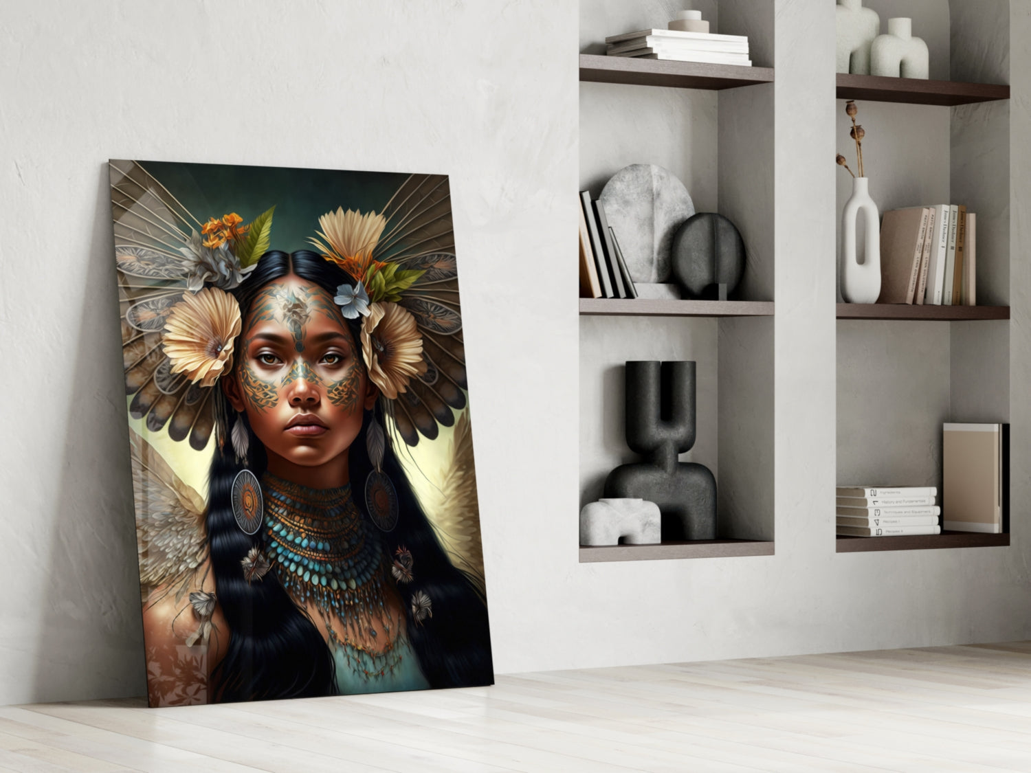 Princess of Flowers Glass Wall Art  || Designer Collection