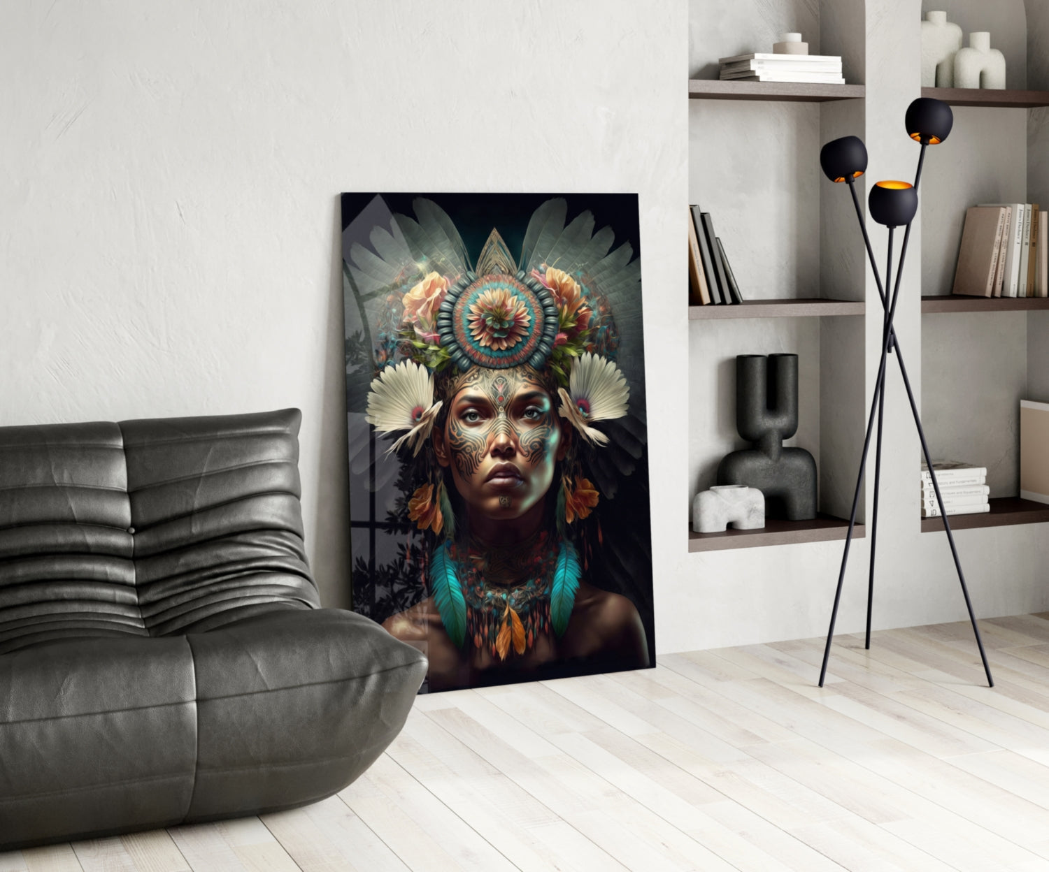 Flower Monarch Glass Wall Art  || Designer Collection